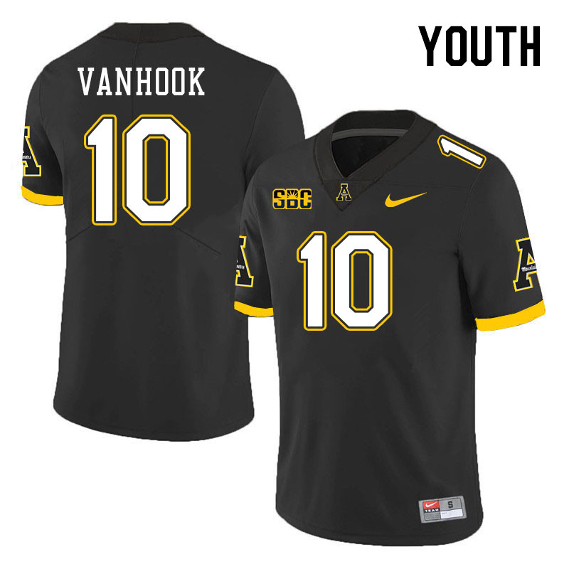 Youth #10 DJ VanHook Appalachian State Mountaineers College Football Jerseys Stitched Sale-Black - Click Image to Close